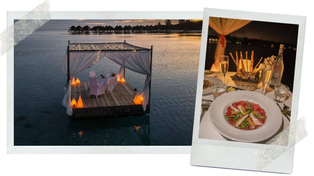 モルディブのロマンチックなディナー